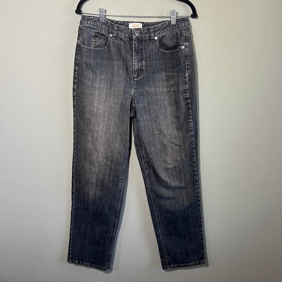 Talbots Classic Stretch Vintage Straight Leg Jeans - Dark Wash Denim, Size 10 - Picture 1 of 10